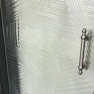 Artistic Cast Glass Single Swing Shower Door