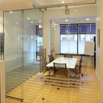 Etched Office Partitions