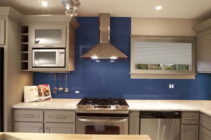 Deep Blue Backsplash