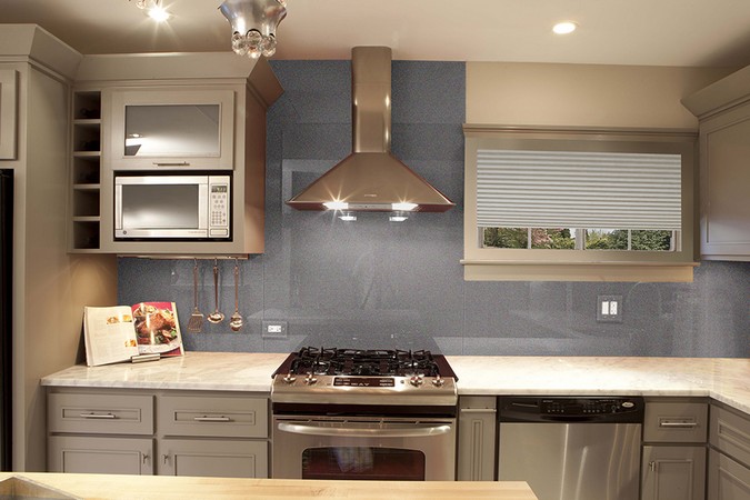 Grey Metallic Backsplash