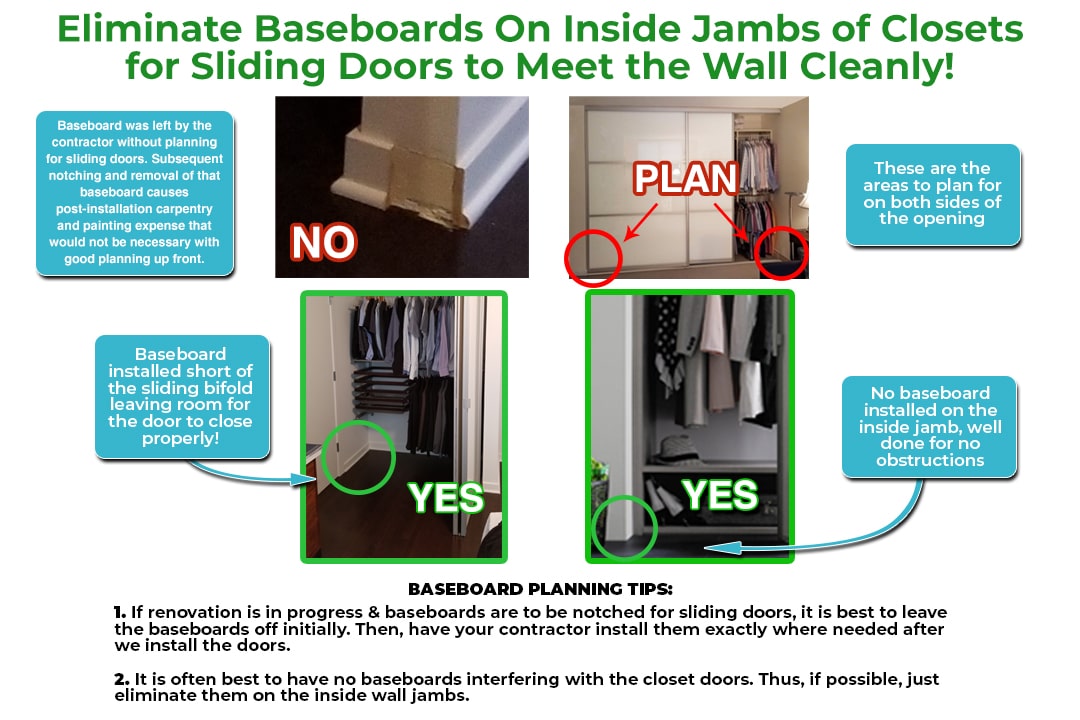 Eliminate Baseboards On Inside Jambs of Closet Doors