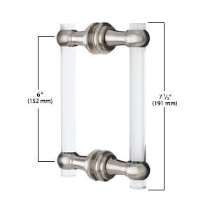 6 in. Portals Overture I Back-to-Back Pull Handles, 7 1/2 in overall height