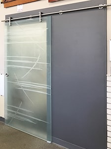 Exposed German Hardware Sliding Barn Door with Amazing Art Work Exposed German Hardware Sliding Barn Door with Amazing Art Work