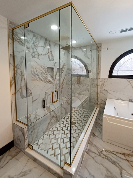 Chicago Glass Frameless Shower Door Corner Enclosures