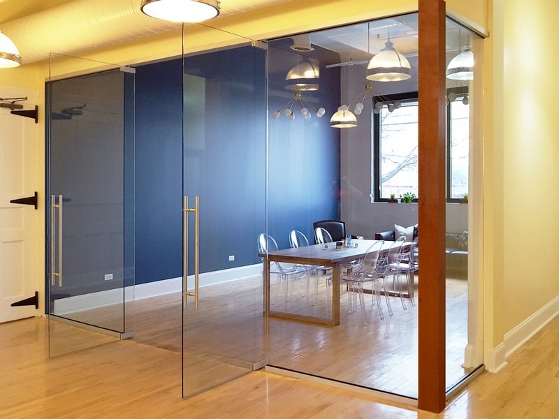 Interior commercial doors with glass