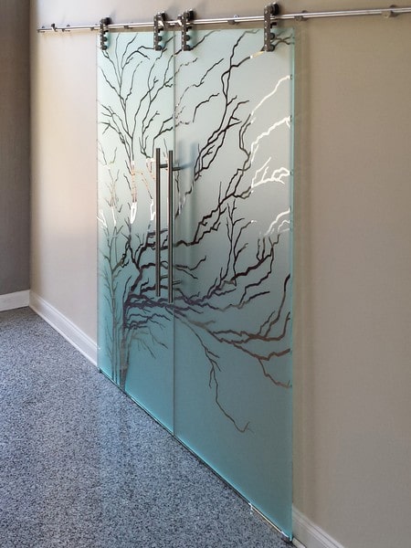 Etched Sliding Glass Doors Dividers, Sliding Glass Door Company Chicago