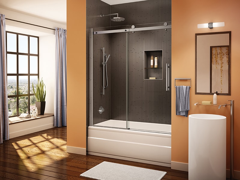 Novara Frameless Sliding Panels, Home Depot Delta Bathtub Shower Door
