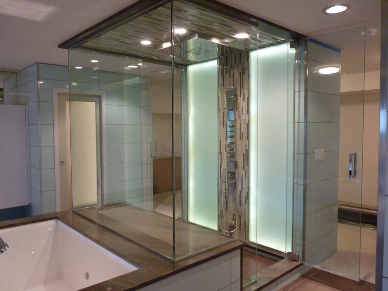 Frameless Glass Corner Shower Enclosure