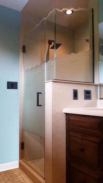 Chicago Glass Sculpted and Decorative Frameless Shower Doors