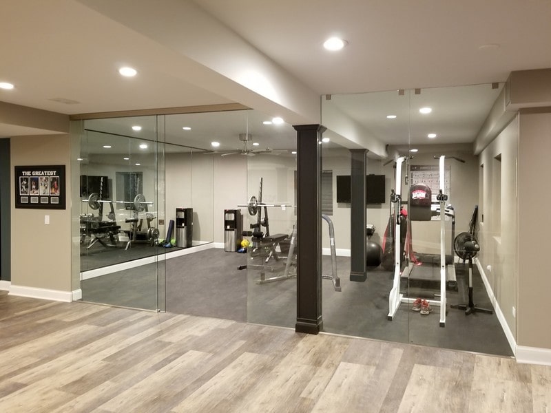Large Frameless Wall Mirrors For Gym, Size Of Gym Mirrors