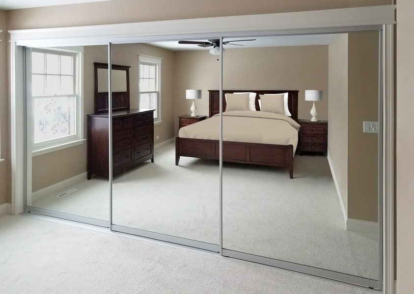 Frameless Mirrored Closet Doors