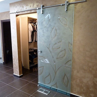 Etched Glass Closet Doors